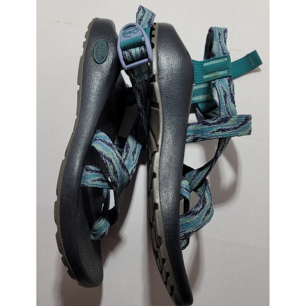 Chaco Z Cloud‎ 2 Women's Size 10 Trail Hiking Water Sandals Blue Green Waves - Picture 6 of 12